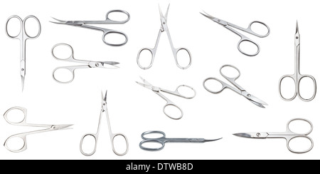 set of manicure nail scissors isolated on white background Stock Photo