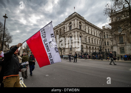 Demonstration against the discrimination of Polish people in London and UK Stock Photo