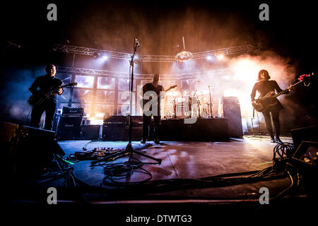 San Jose, California, USA. 22nd Feb, 2014. JOEY SANTIAGO, BLACK FRANCIS, PAZ LENCHANTIN and DAVID LOVERING of The Pixes live at the sold-out San Jose Civic. © Jerome Brunet/ZUMA Wire/ZUMAPRESS.com/Alamy Live News Stock Photo