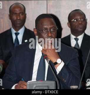 Paris, France. 24th February 2014. France, Paris, World Bank Paris Office, The President of the Republic of Senegal, Macky Sall, holds a press conference Credit:  Laurent Poinet/Alamy Live News Stock Photo