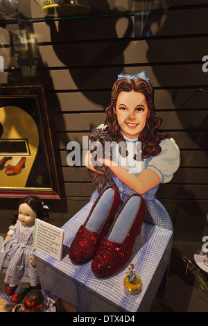 USA, Kansas, Wamego, The Oz Museum, dedicated to the film, Wizard of Oz, Dorothy's Ruby Slippers Stock Photo