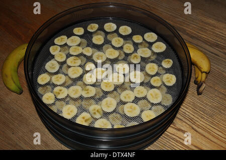 Drying bananas Stock Photo