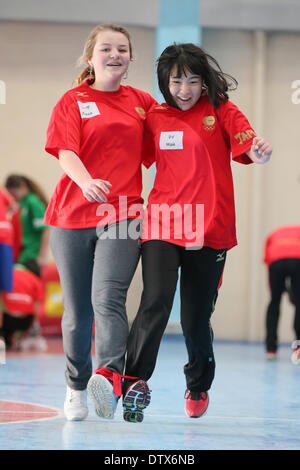 Sochi, Russia. 19th Feb, 2014. Olympic Day Festa in Sochi : Olympic Day Festa in Sochi, Russia . © Yusuke Nakanishi/AFLO SPORT/Alamy Live News Stock Photo