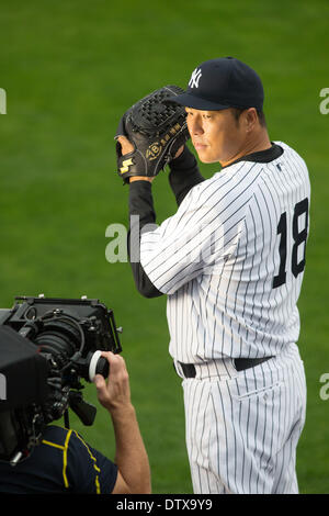 Tampa, Florida, USA. 22nd Feb, 2014. Hiroki Kuroda (Yankees) MLB : Hiroki Kuroda of the New York Yankees poses for a photo day during the New York Yankees spring training baseball camp in Tampa, Florida, United States . © Thomas Anderson/AFLO/Alamy Live News Stock Photo