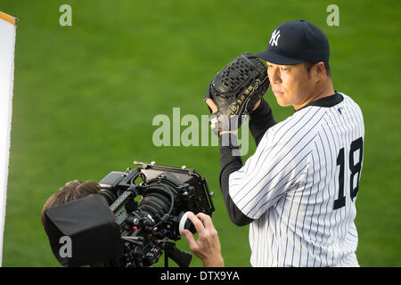 Tampa, Florida, USA. 22nd Feb, 2014. Hiroki Kuroda (Yankees) MLB : Hiroki Kuroda of the New York Yankees poses for a photo day during the New York Yankees spring training baseball camp in Tampa, Florida, United States . © Thomas Anderson/AFLO/Alamy Live News Stock Photo