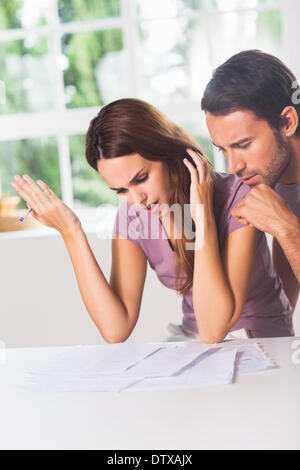 Woman misunderstanding the finances Stock Photo