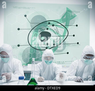 Lab workers experimenting Stock Photo