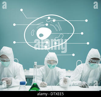 Lab workers experimenting in the lab Stock Photo