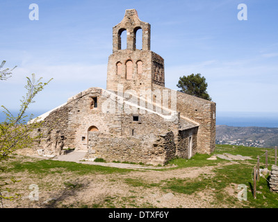 Saint Helena in St Pere de Rodes. High in the mountains, near the abbey is St. Helena Church now bricked up but still a landmark Stock Photo