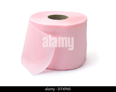 Pink toilet paper Stock Photo