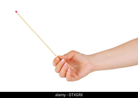 Hand with big match Stock Photo