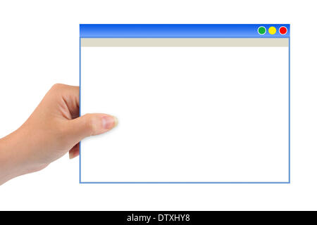 Abstract computer window in hand Stock Photo