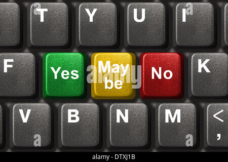 Computer keyboard with Yes Stock Photo