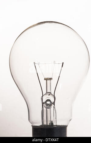 Clear light bulb in black and white Stock Photo