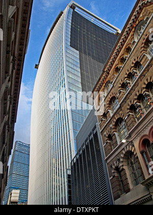20 Fenchurch Street (The Walkie-Talkie) showing the Leadenhall Building in distance, City of London, England, UK Stock Photo