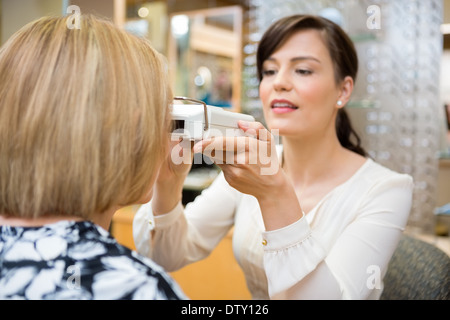 Measuring Pupilary Distance Stock Photo