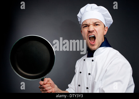 Angry chief in uniform Stock Photo
