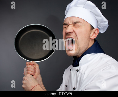 Angry chief in uniform Stock Photo