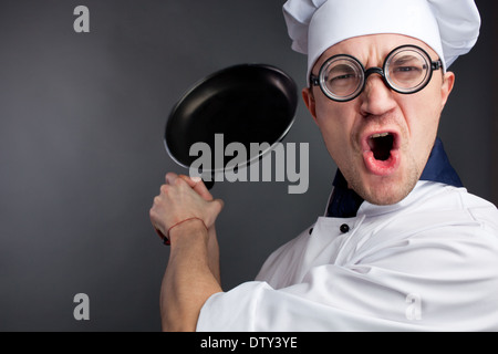 Angry chief in uniform Stock Photo
