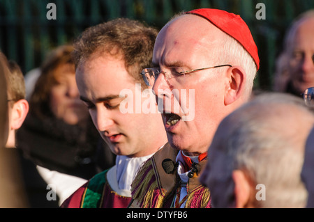 Primate of Ireland, Cardinal Sean Brady delivers an outdoor mass. Stock Photo