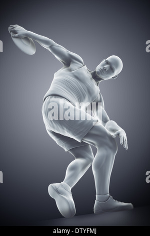 Anatomy of athlete throwing discus, illustration Stock Photo - Alamy