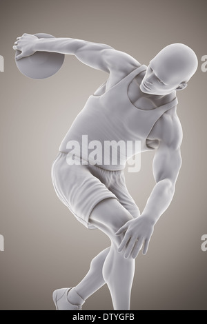 Anatomy of athlete throwing discus, illustration Stock Photo - Alamy