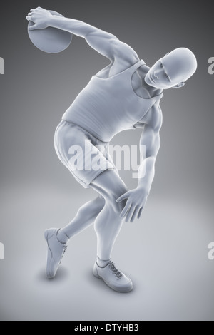 Anatomy of athlete throwing discus, illustration Stock Photo - Alamy