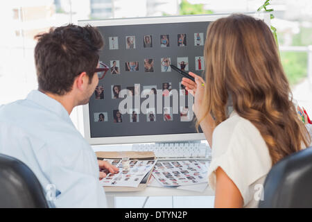 Photo editors working on thumbnails Stock Photo