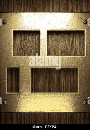 gold and wood background Stock Photo