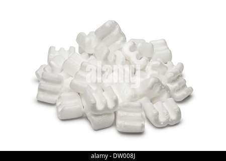 Fill packaging peanuts isolated on white background Stock Photo