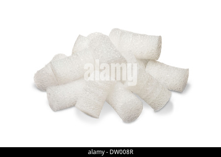 Fill packaging peanuts isolated on white background Stock Photo