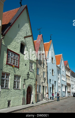 Row of houses, Rüütli street, historic centre, Tallinn, Estonia, Baltic States Stock Photo