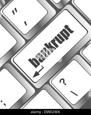 A keyboard with key reading bankrupt Stock Photo