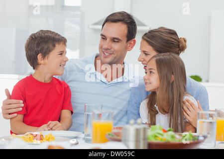 Happy family during the dinner Stock Photo