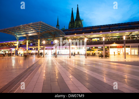 Breslauer Platz square, entrance to Cologne Central Station, Cologne, North Rhine-Westphalia, Germany Stock Photo