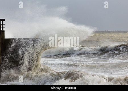 Stormy seas at Hayling island Stock Photo