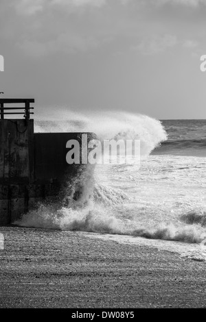 Stormy seas at Hayling island Stock Photo