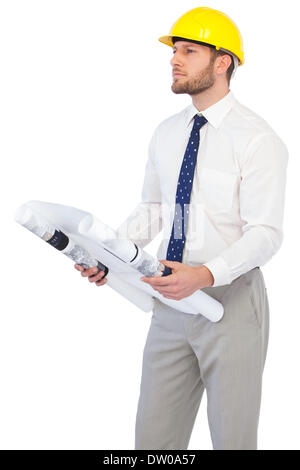 Thoughtful young architect posing Stock Photo