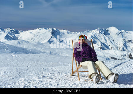 Apres ski at mountains during christmas Stock Photo