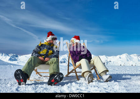 Apres ski at mountains during christmas Stock Photo