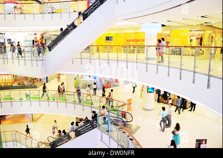 People at Central World shopping plaza in Bangkok. Stock Photo