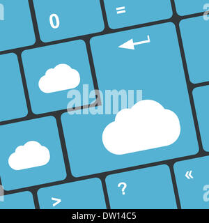 Cloud computing concept on computer keyboard Stock Photo