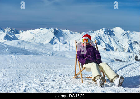 Apres ski at mountains during christmas Stock Photo