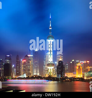 night shanghai skyline Stock Photo