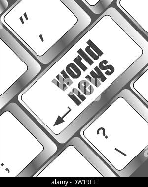 Computer Key World's words world news on computer keyboard key Stock Photo - Alamy