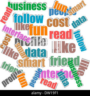 Internet Marketing concept words stickers set Stock Photo