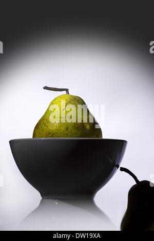 still-life with two old pears and bowl Stock Photo