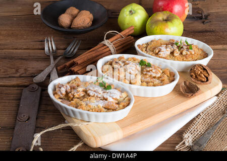 Apple Walnut streusel cake Stock Photo