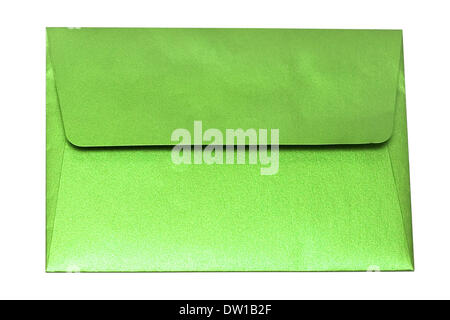 green envelope isolated on white background Stock Photo