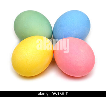 four colored easter eggs Stock Photo